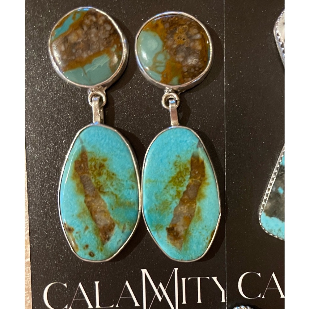 Native American Navajo handmade Royston Turquiose Earrings.